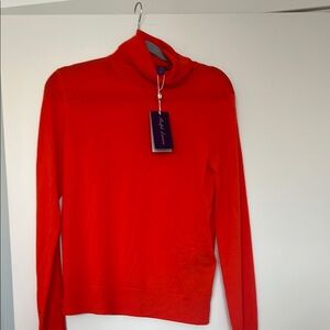 Ralph Lauren Purple Label Cowl Neck Sweater with Fine-Knit Texture
